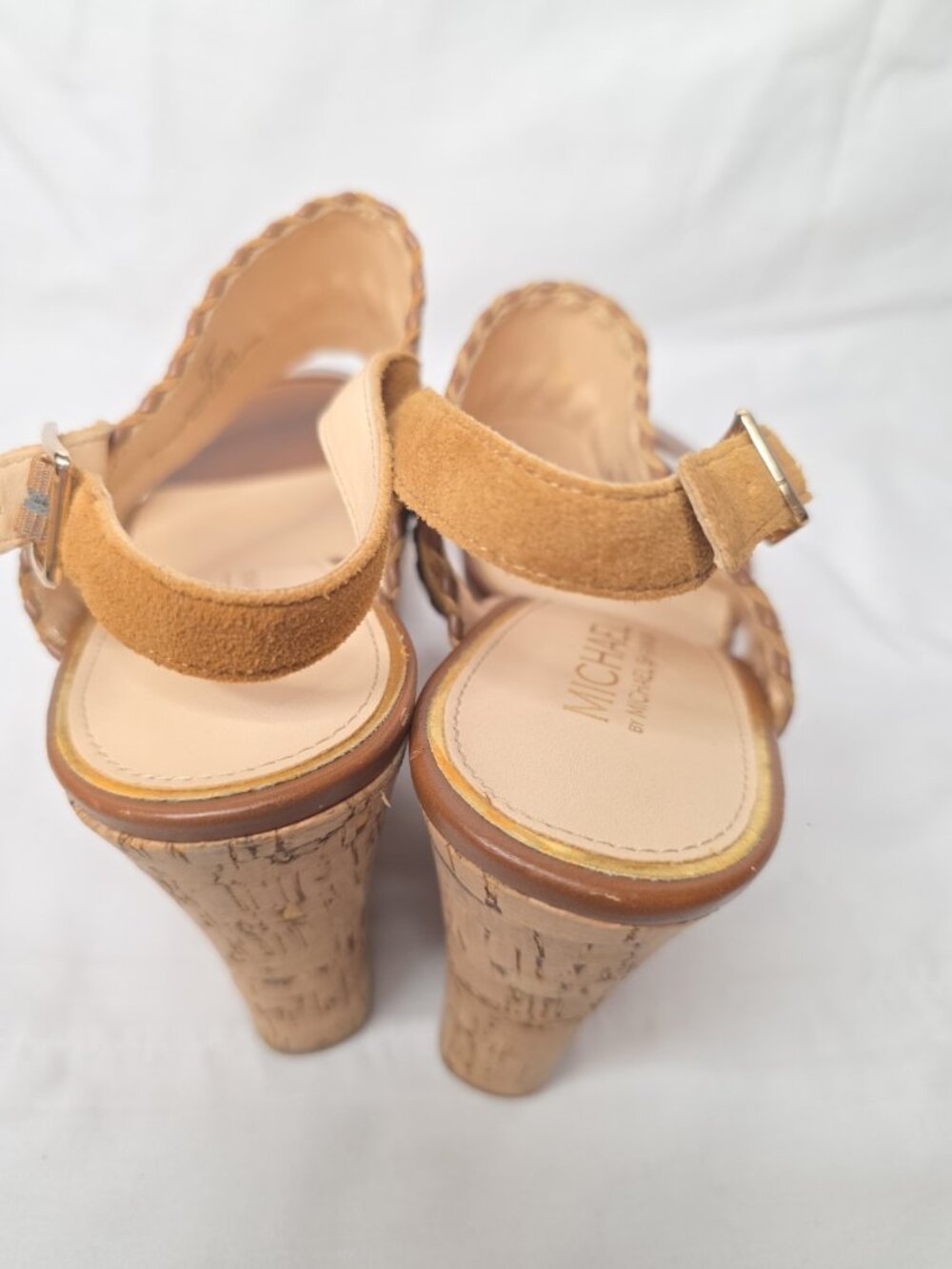 Michael Shannon Sybil leather and cork wedge sandals size 9 Good condition! - Picture 4 of 10
